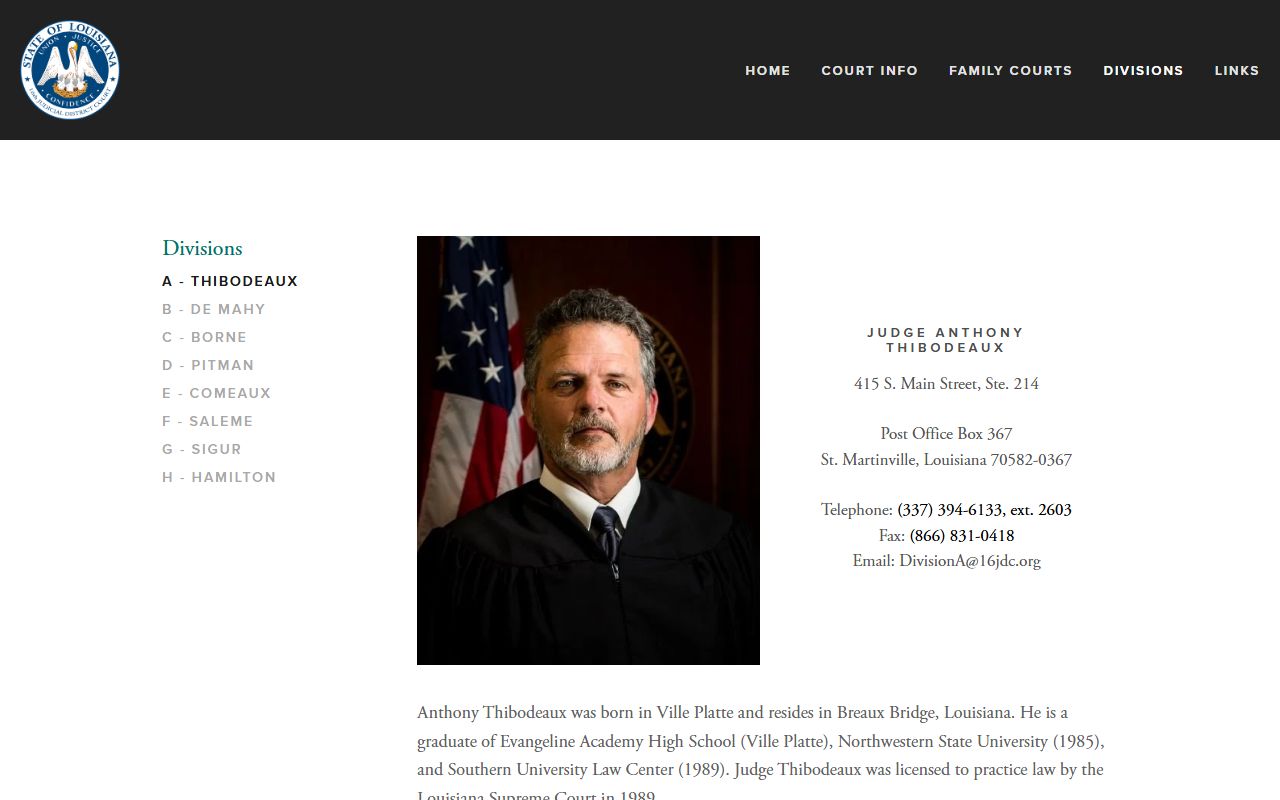 Iberia Parish District Court Division A records