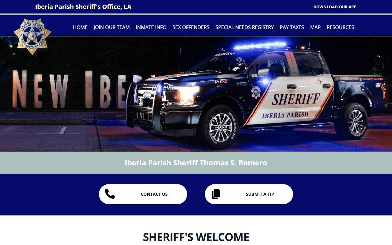 Iberia Parish Sheriff's Office homepage