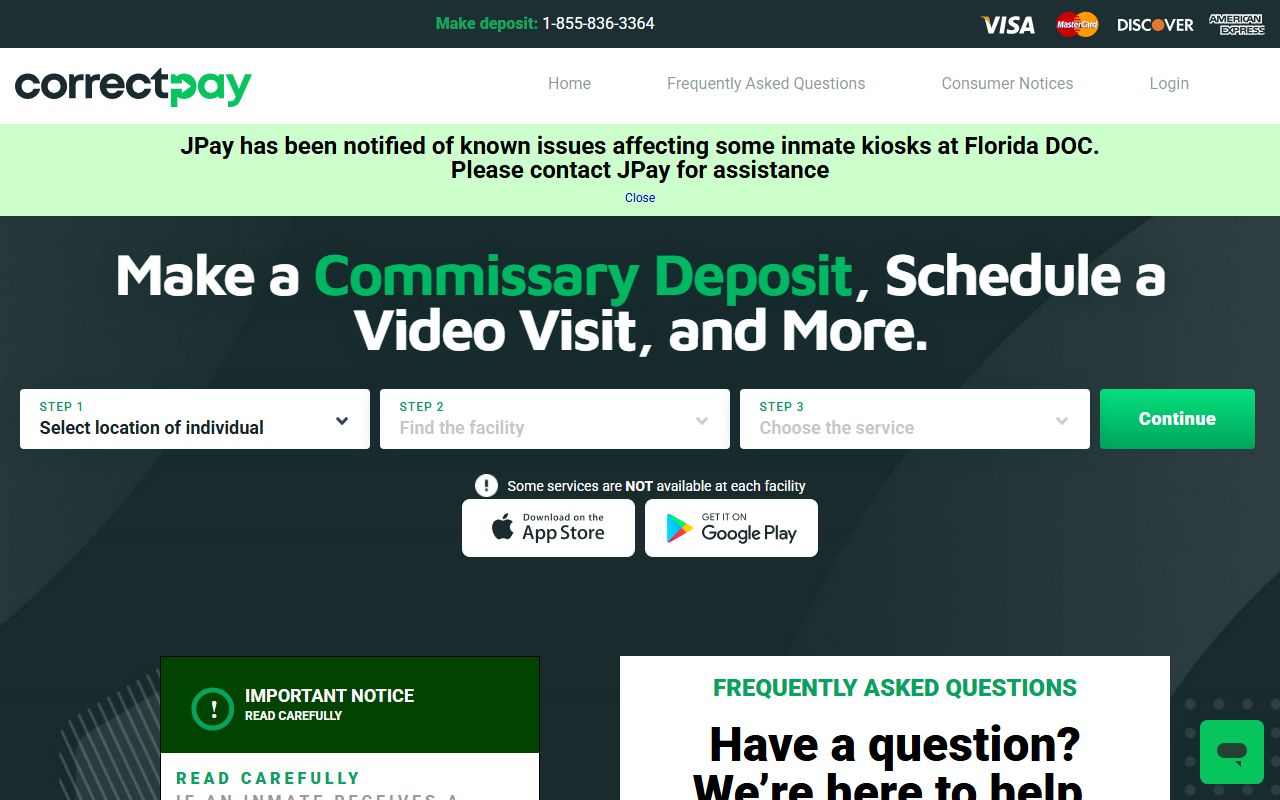 Iberia Parish inmate records CorrectPay video visitation deposits
