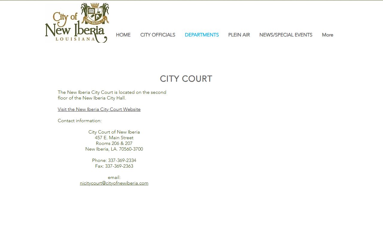 Iberia Parish warrant search City Court page